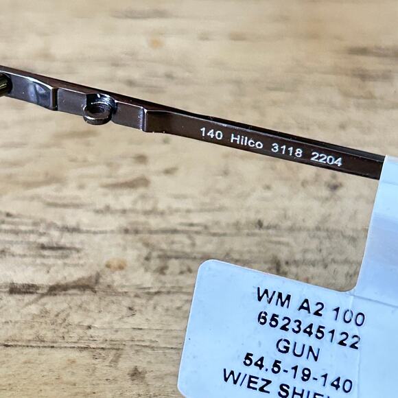 A2 Eyeglasses 100 Gunmetal Rectangular Frame 54.5 19 140  NEW - Picture 9 of 12